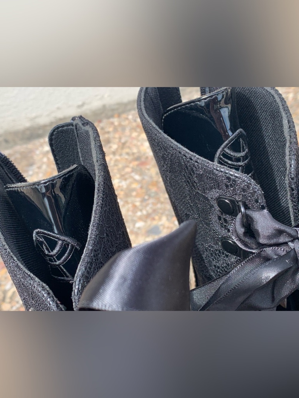 STRANGE CVLT Pandora Fabric Lace Black Boots, 8 - Picture 11 of 16